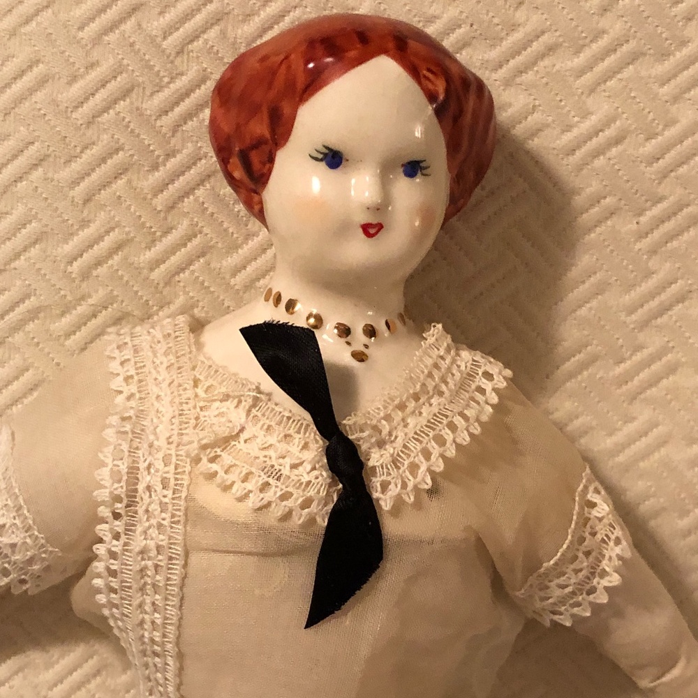 Godey Lady Book 12 Inch Undressed China Doll 1940-50 with Dress Patterns
